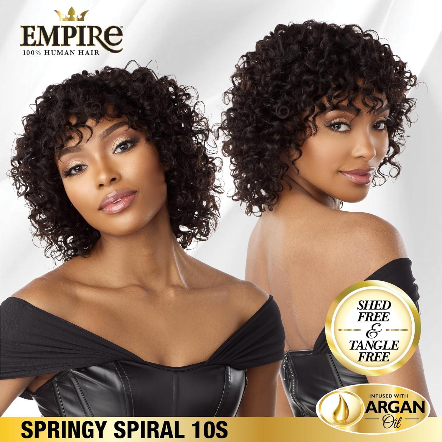 imageSensationnel Empire Curly human hair springy spiral 10s 3pcs tangle free weaving for quick weave and sew in styles for faux highlights T1B27T1B30