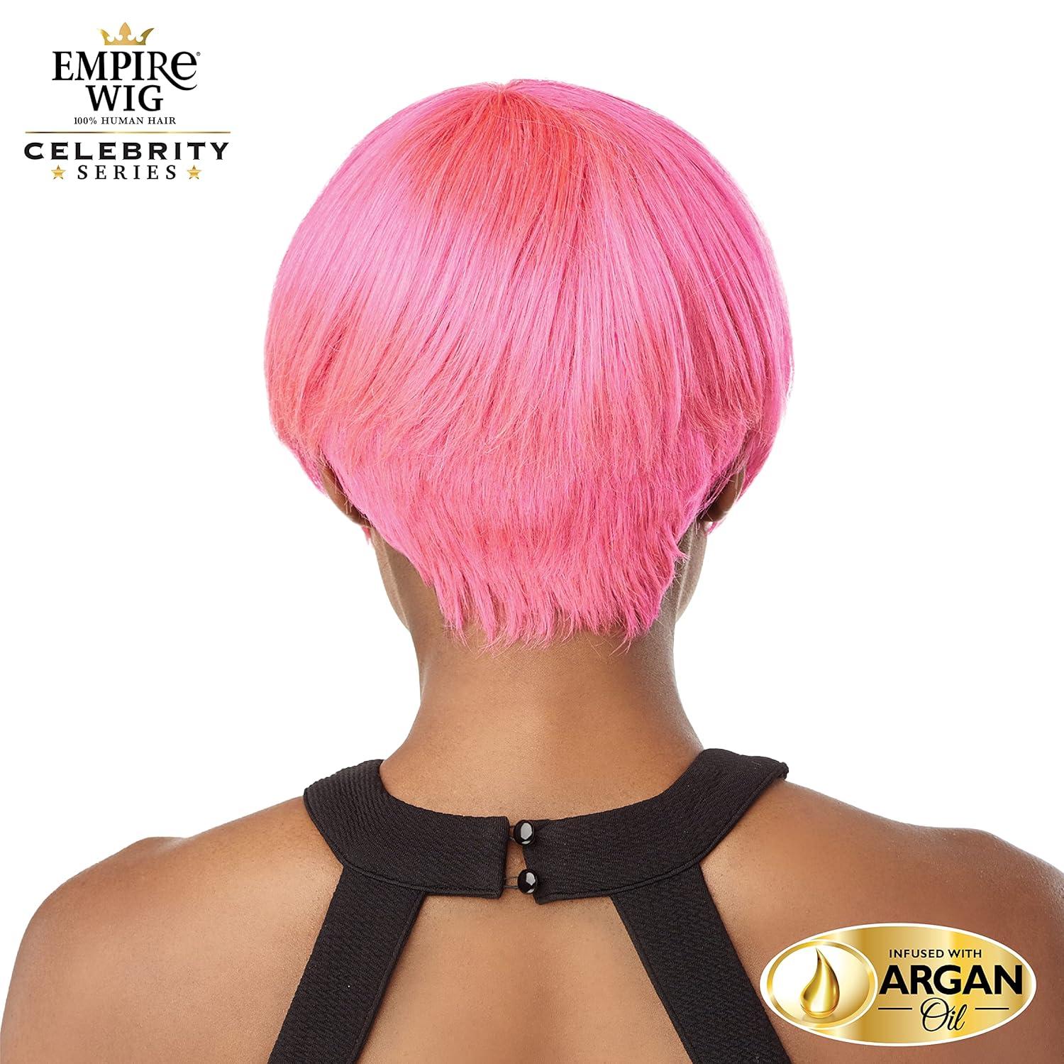 imageSensationnel Empire Human Hair Wig Cia Celebrity Inspired Collections PreStyled Salon Cut Hair 1 JETBLACKRED