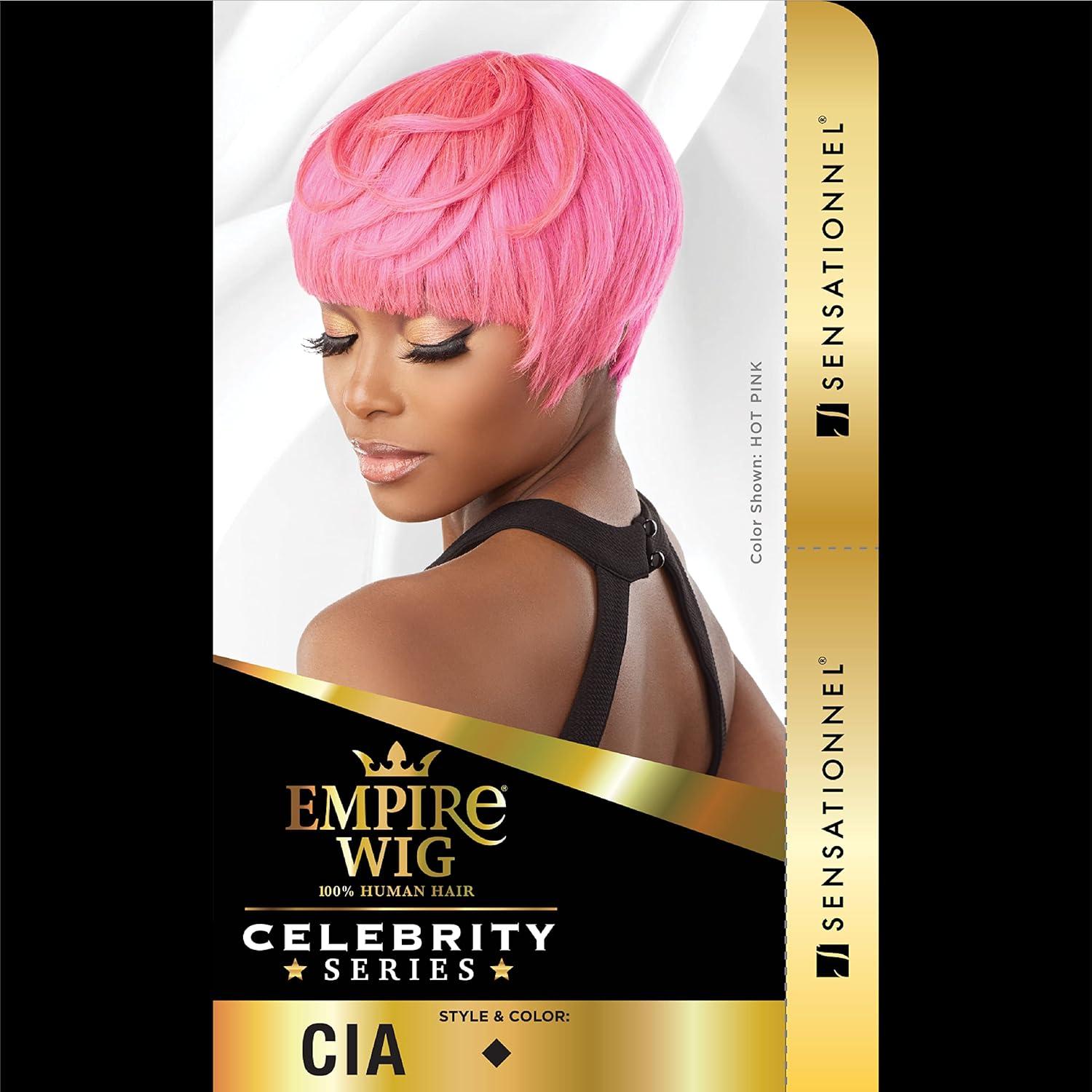 imageSensationnel Empire Human Hair Wig Cia Celebrity Inspired Collections PreStyled Salon Cut Hair 1 JETBLACKT230