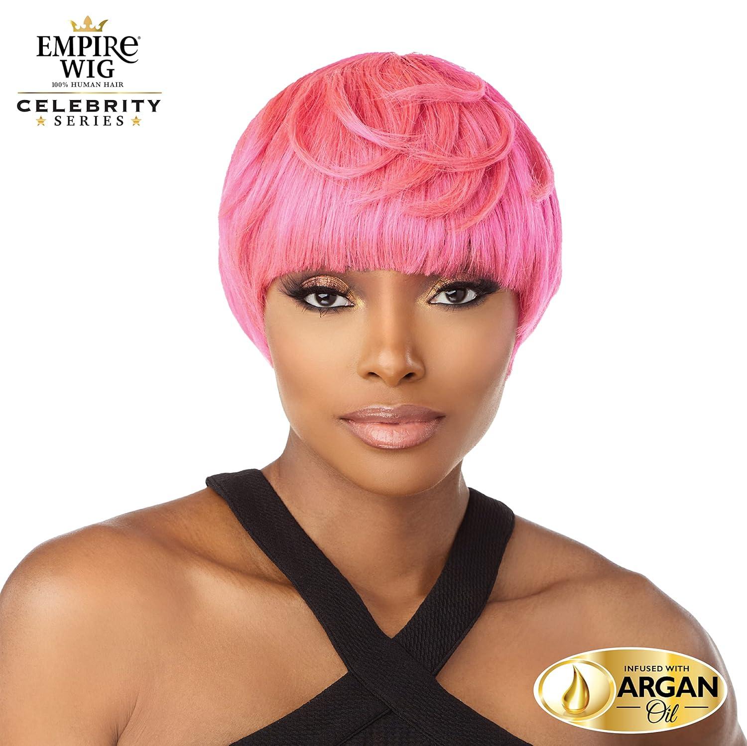 imageSensationnel Empire Human Hair Wig Cia Celebrity Inspired Collections PreStyled Salon Cut Hair 1 JETBLACKT2BG