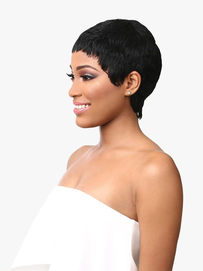 imageSensationnel Empire Human Hair Wig Ria Celebrity Inspired Collections PreStyled Salon Cut Hair 1 JETBLACK30 LIGHTAUBURN