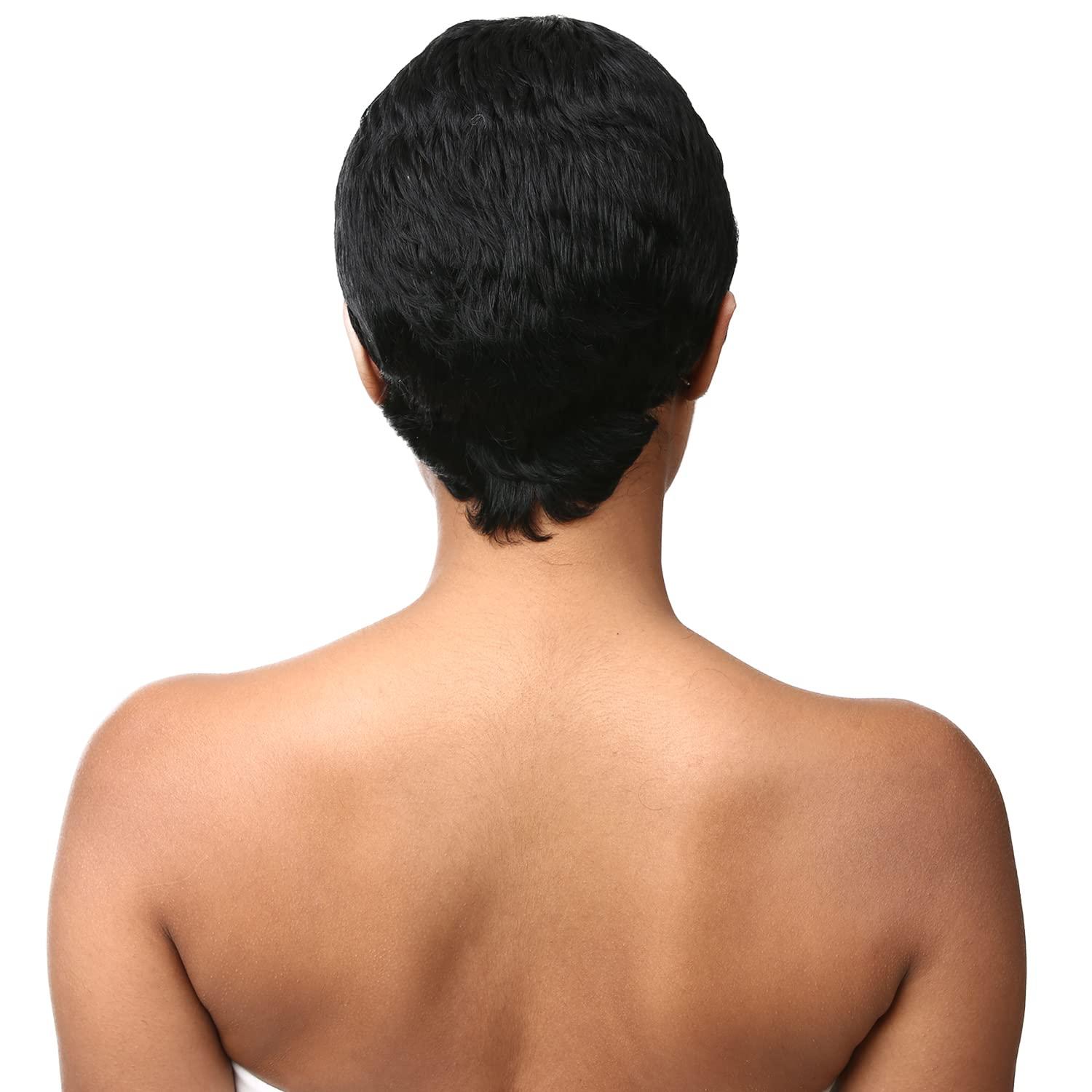 imageSensationnel Empire Human Hair Wig Ria Celebrity Inspired Collections PreStyled Salon Cut Hair 1 JETBLACK99J