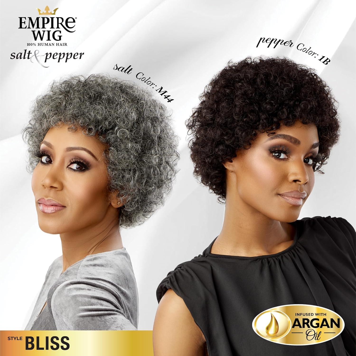 imageSensationnel Empire Human Hair Wig Salt And Pepper Bliss Contouring Mesh Cap Heat Safe 1 JETBLACK1B OFFBLACK