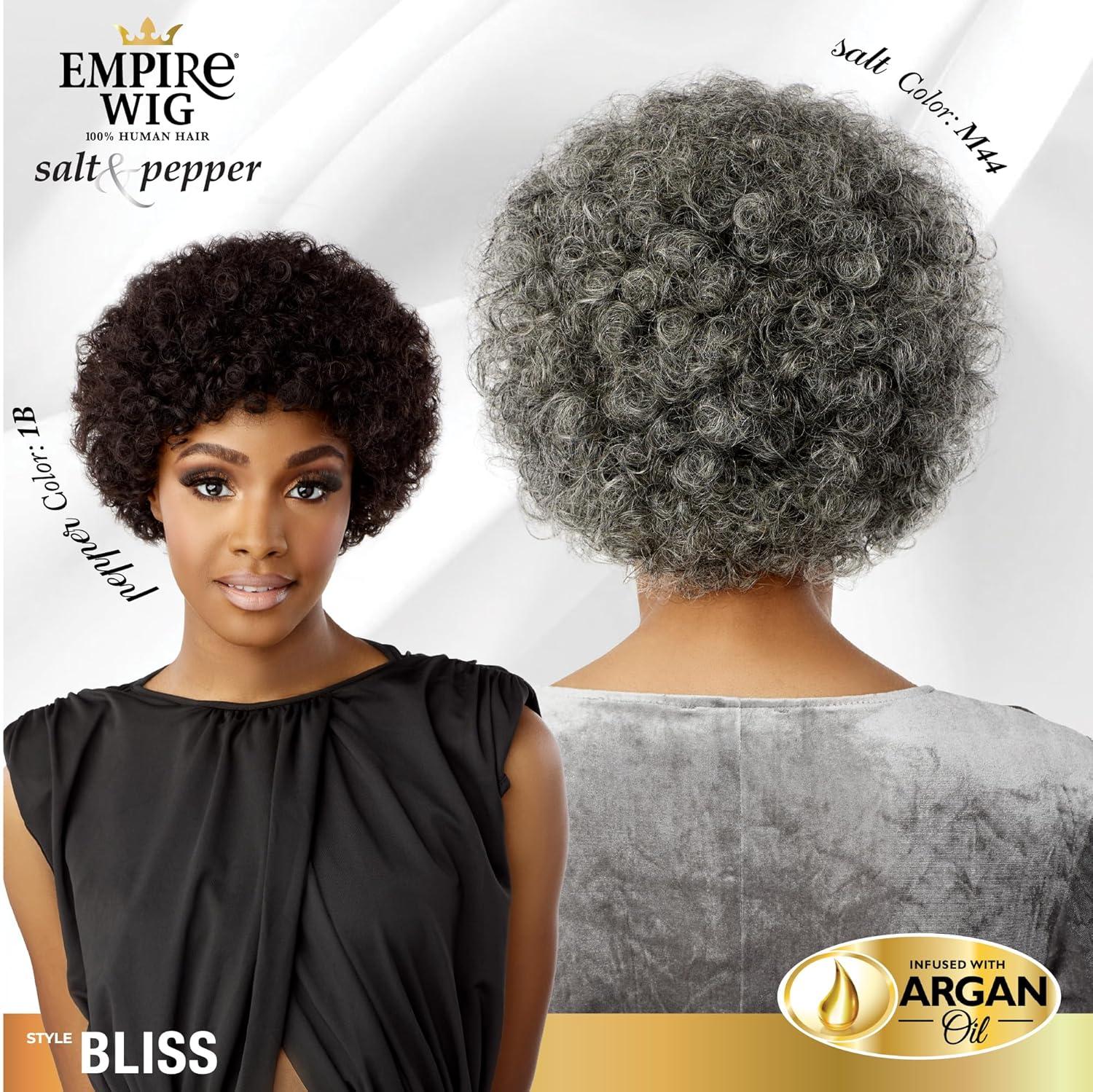 imageSensationnel Empire Human Hair Wig Salt And Pepper Bliss Contouring Mesh Cap Heat Safe 1 JETBLACK1B OFFBLACK