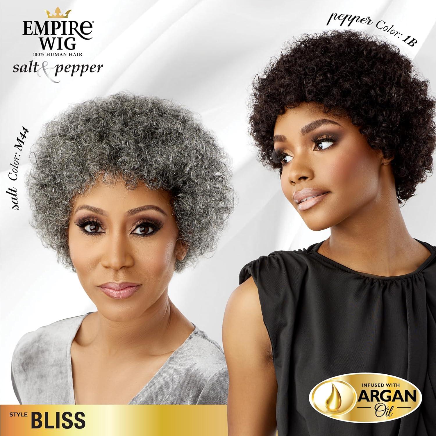 imageSensationnel Empire Human Hair Wig Salt And Pepper Bliss Contouring Mesh Cap Heat Safe 1 JETBLACK1B OFFBLACK