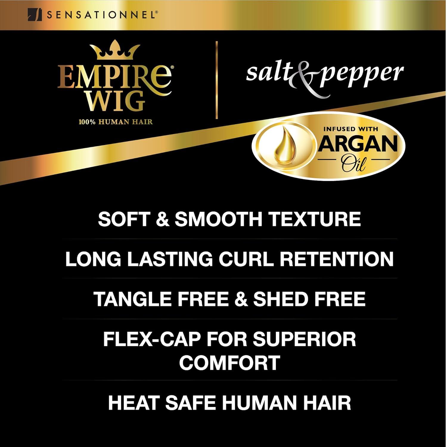 imageSensationnel Empire Human Hair Wig Salt And Pepper Bliss Contouring Mesh Cap Heat Safe 1 JETBLACK2 DARKBROWN