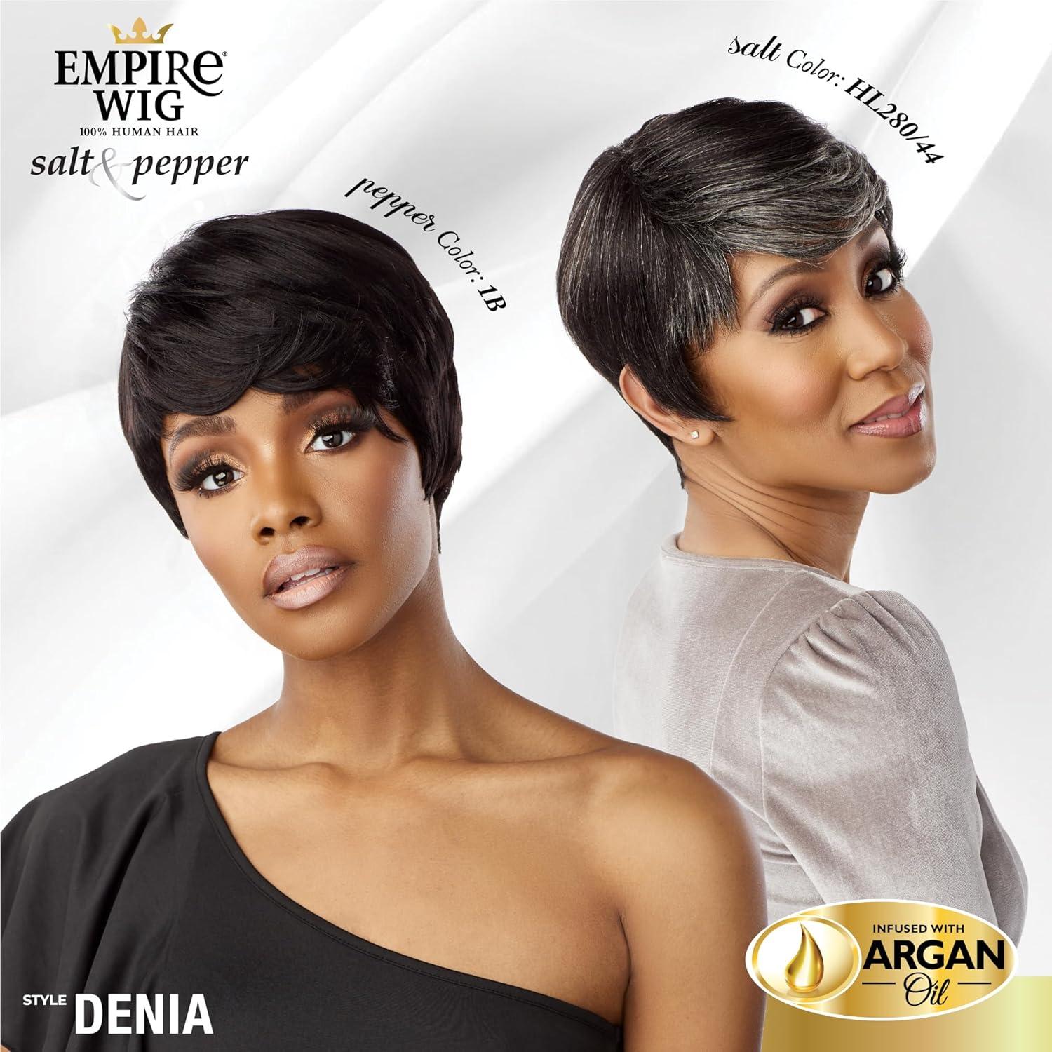 imageSensationnel Empire Human Hair Wig Salt And Pepper Denia Contouring Mesh Cap Heat Safe 2 DARKBROWN2 DARKBROWN