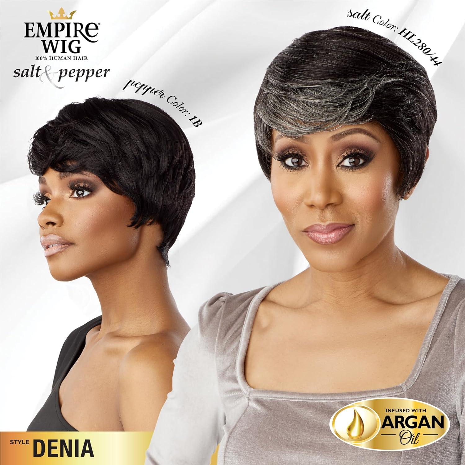 imageSensationnel Empire Human Hair Wig Salt And Pepper Denia Contouring Mesh Cap Heat Safe 2 DARKBROWNT2350