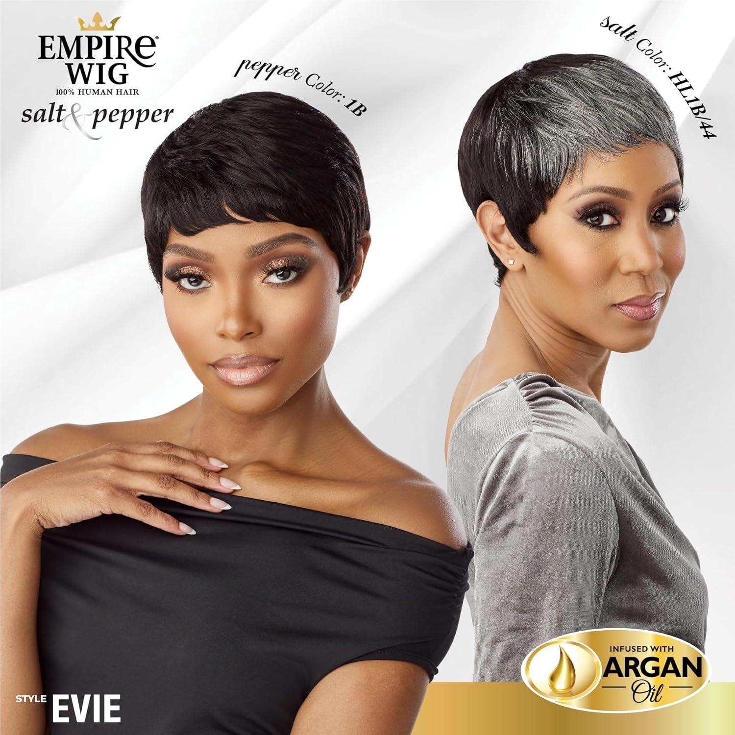 imageSensationnel Empire Human Hair Wig Salt And Pepper Evie Contouring Mesh Cap Heat Safe 2 DARKBROWN613 BLONDE
