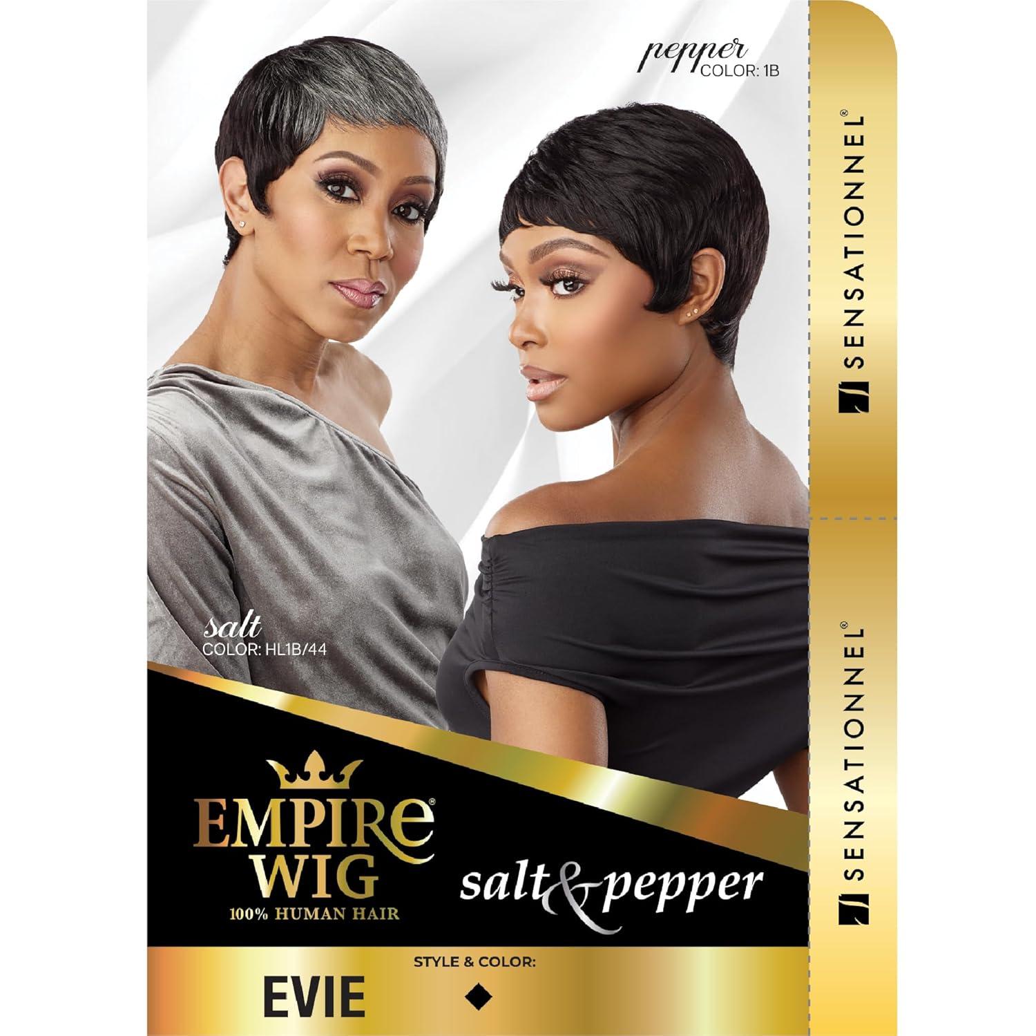 imageSensationnel Empire Human Hair Wig Salt And Pepper Evie Contouring Mesh Cap Heat Safe 2 DARKBROWN613 BLONDE