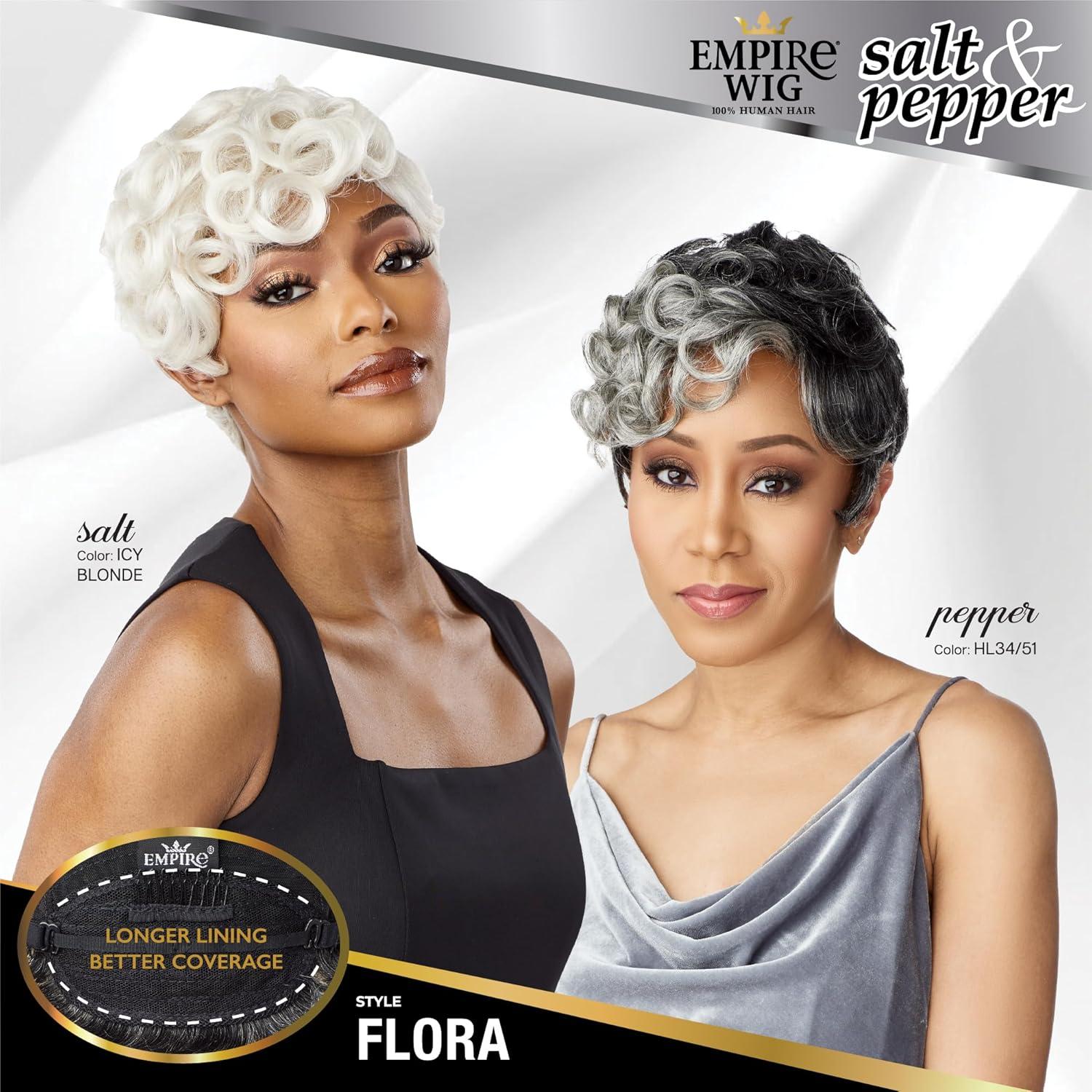 imageSensationnel Empire Human Hair Wig Salt And Pepper Flora Contouring Mesh Cap Heat Safe 1 JETBLACK1 JETBLACK