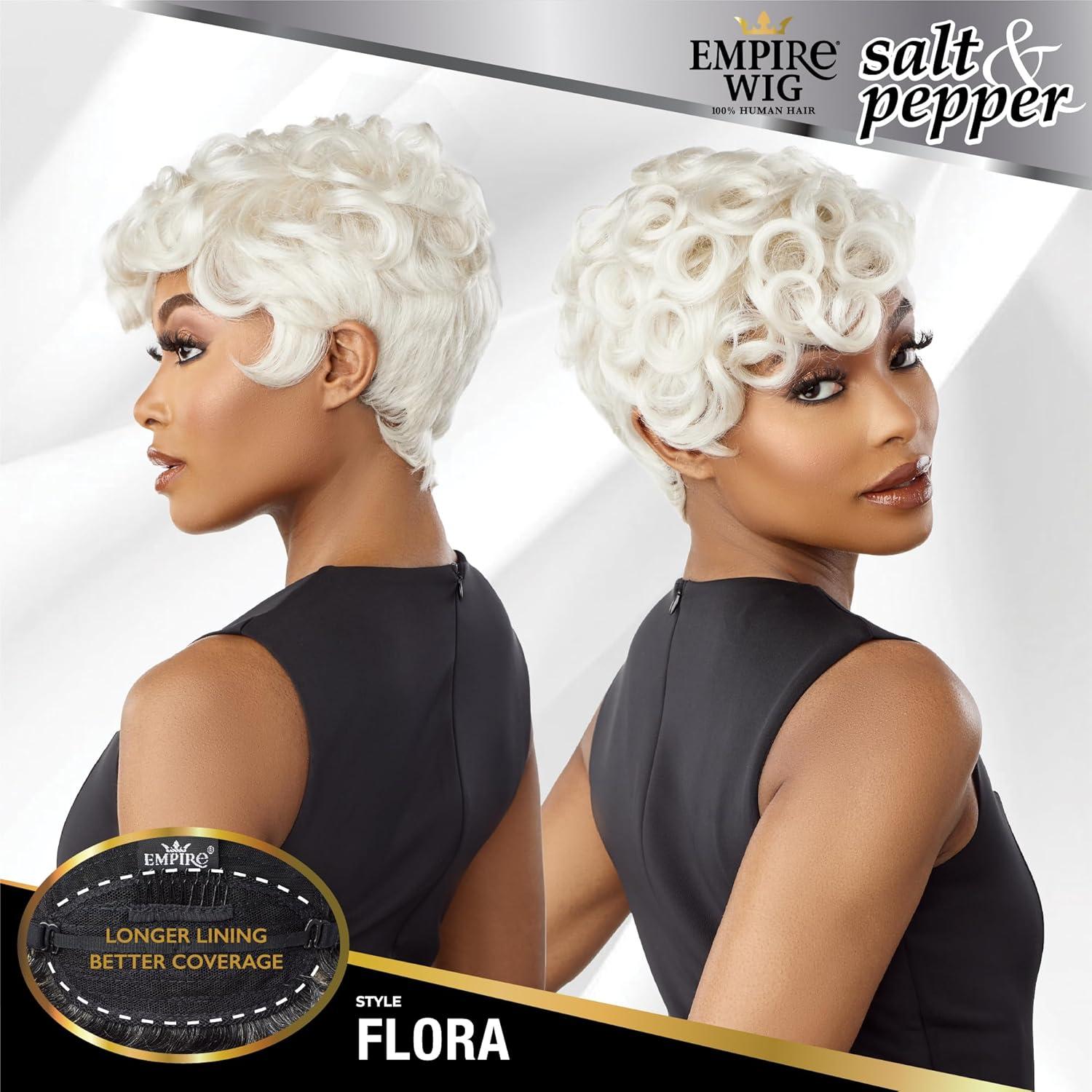 imageSensationnel Empire Human Hair Wig Salt And Pepper Flora Contouring Mesh Cap Heat Safe 1 JETBLACK2 DARKBROWN