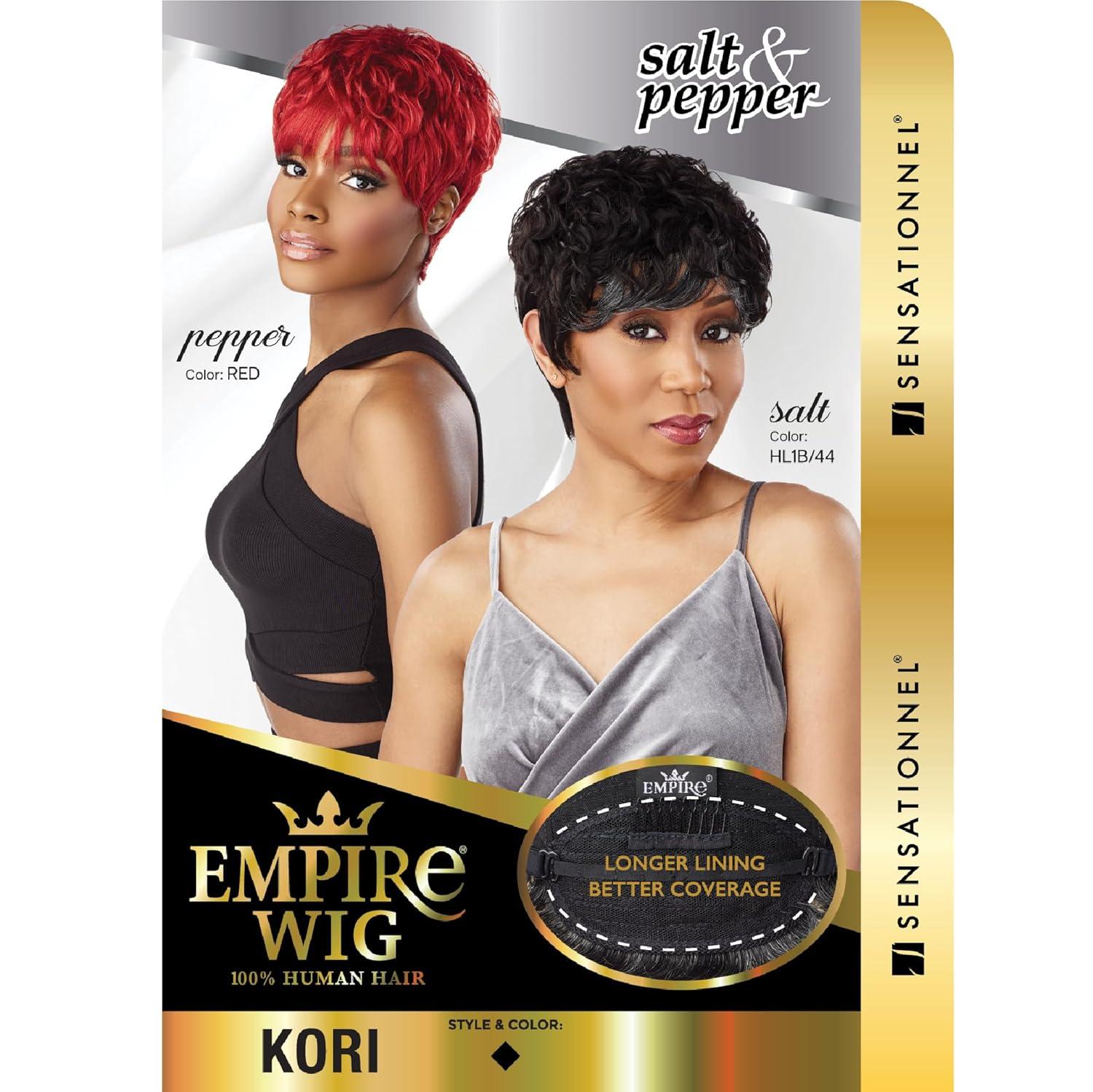 imageSensationnel Empire Human Hair Wig Salt And Pepper Kori Contouring Mesh Cap Heat Safe 1 JETBLACKRED