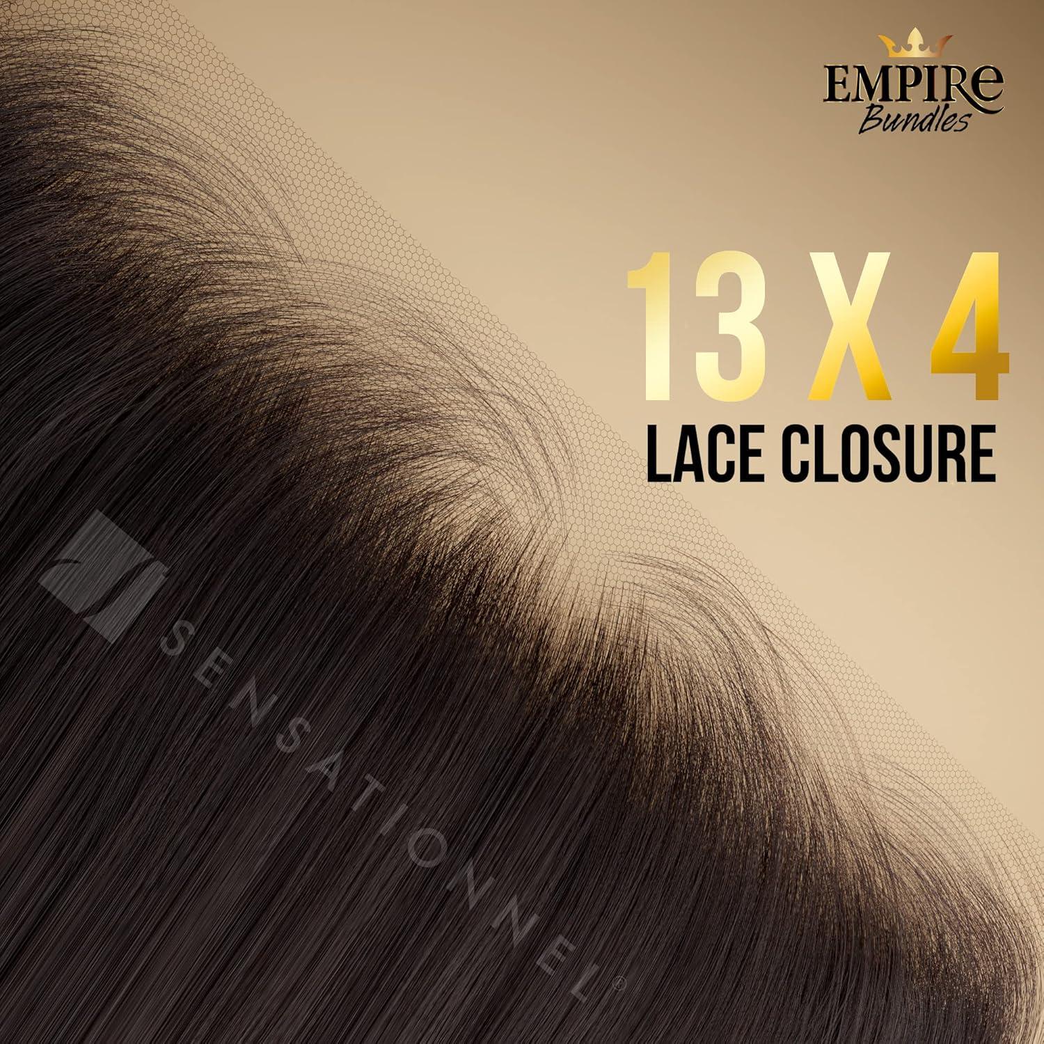 imageSensationnel Empire bundle 13x4 closure body wave 10a tangle shed free human hair for weaving and sew in styles 10 inch NATURALNATURAL