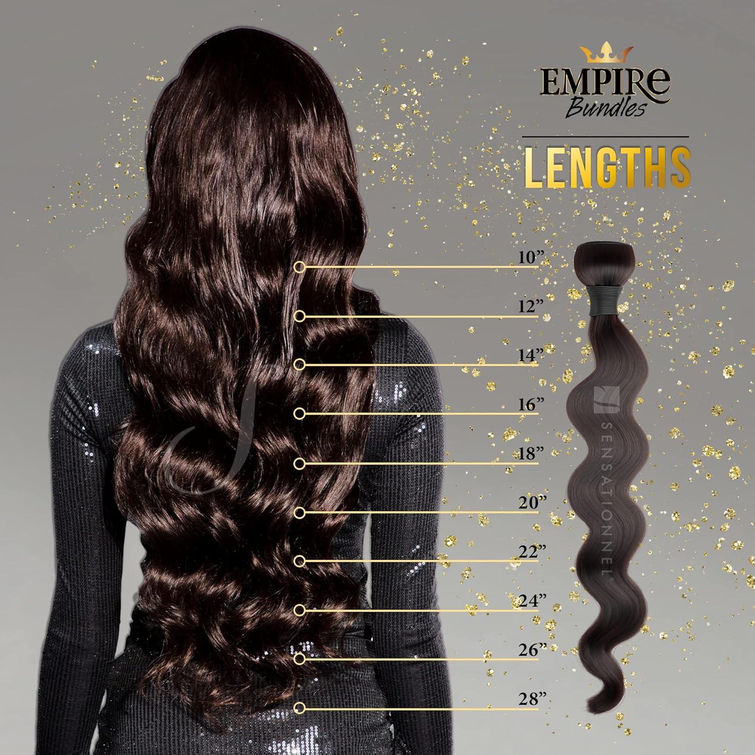 imageSensationnel Empire bundle 4x4 closure body wave HD lace large free parting lace frontalclosure unprocessed human hair weave 10 inch NATURALDARKRED