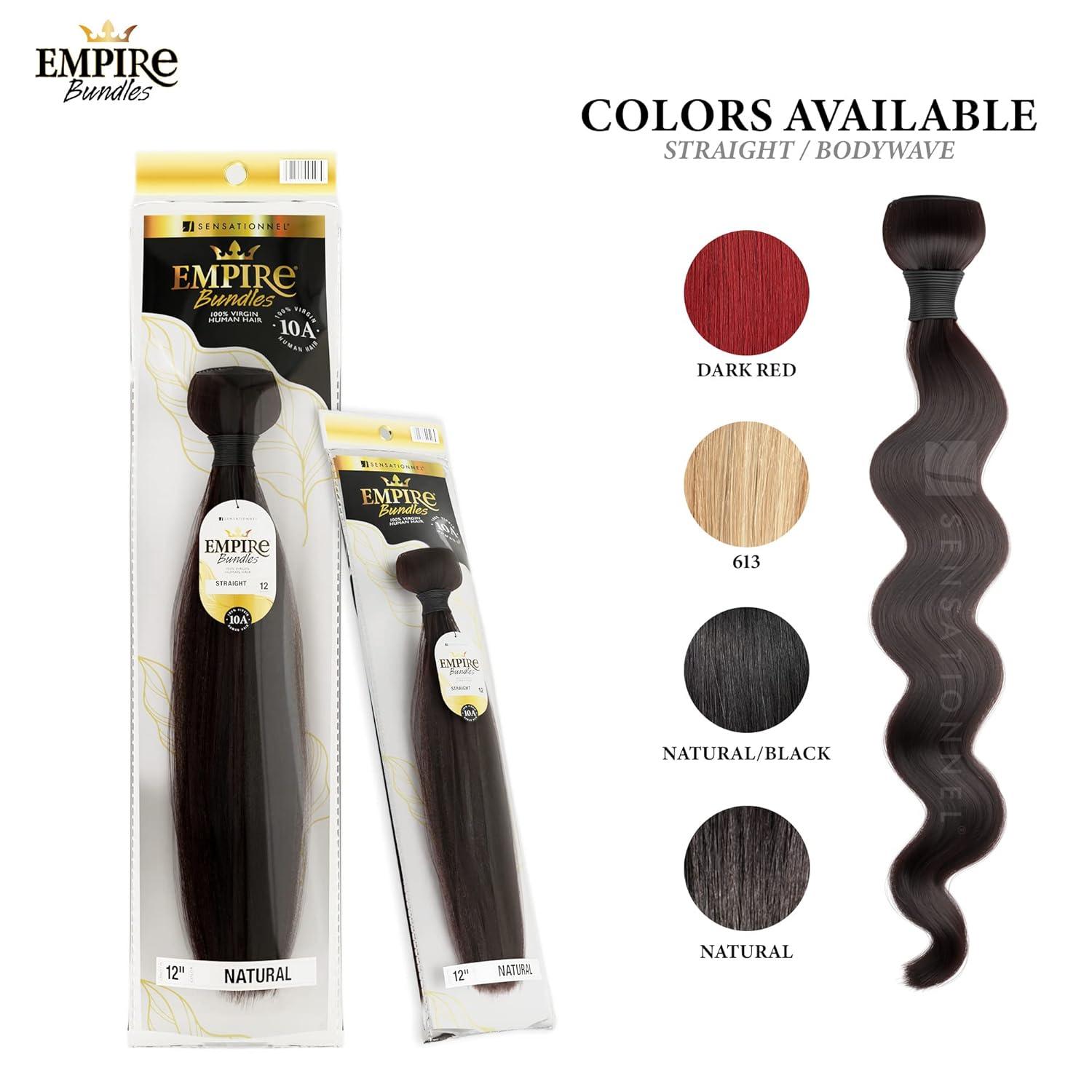 imageSensationnel Empire bundles body wave 10a tangle shed free human hair for weaving and sew in styles 2 pack 10 inch NATURALNATURAL