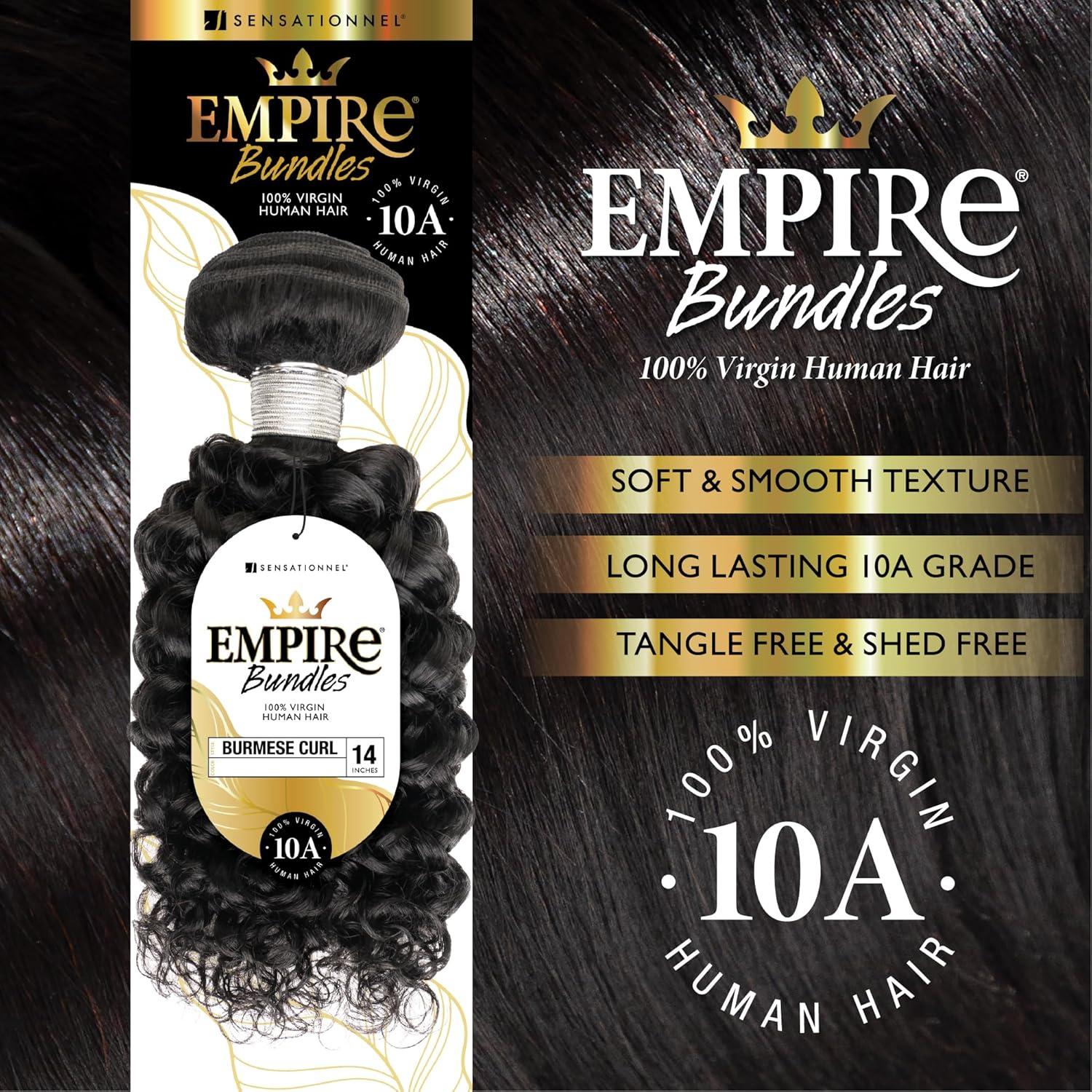imageSensationnel Empire bundles burmese curl 10a tangle shed free human hair for weaving and sew in styles 1 pack 10 inch NATURALNATURALBLACK