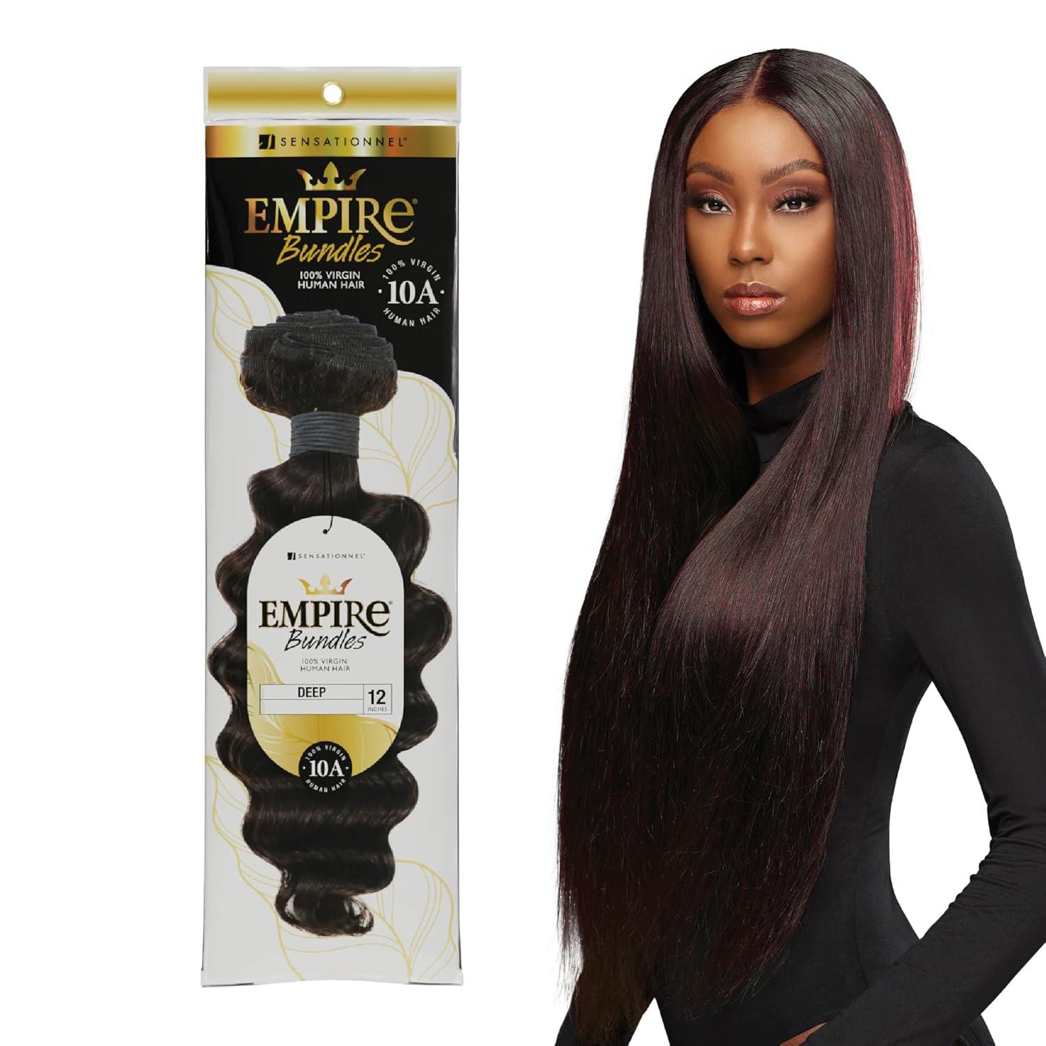 imageSensationnel Empire bundles deep 10a tangle shed free human hair for weaving and sew in styles 1 pack 10 inch NATURALNATURAL