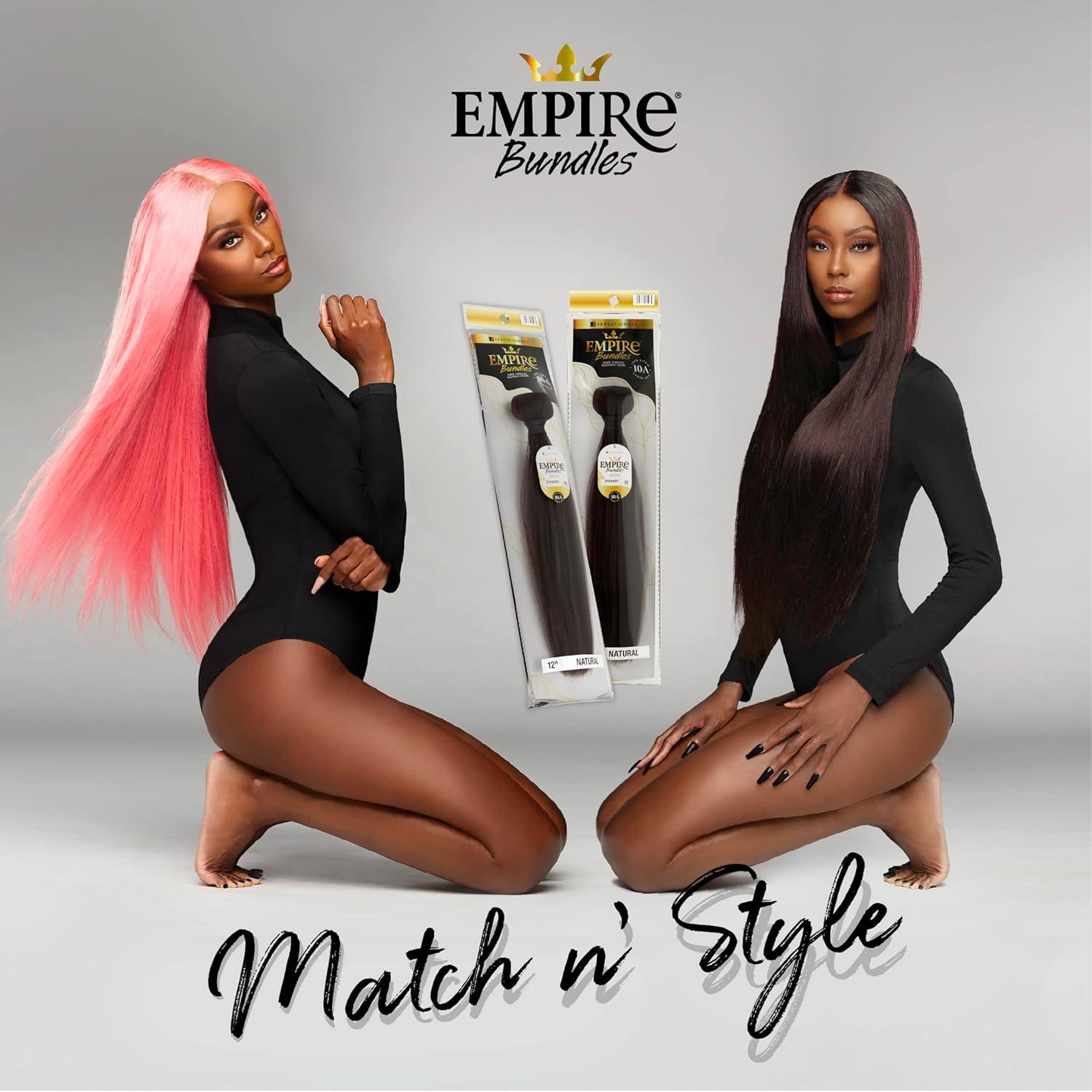 imageSensationnel Empire bundles deep 10a tangle shed free human hair for weaving and sew in styles 2 pack 12 inch NATURALNATURAL