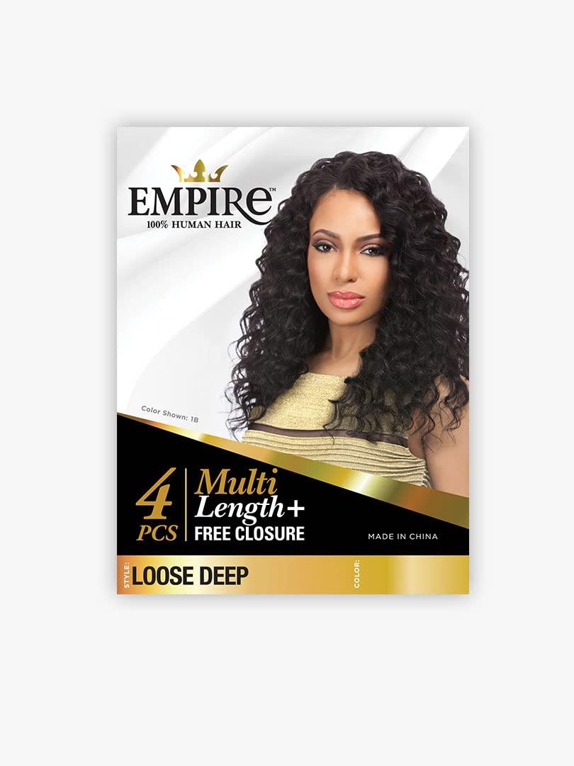imageSensationnel Empire bundles multi loose deep with 4x4 closure 10a tangle shed free human hair for weaving and sew in styles 10 12 14 inch 1 JETBLACK2 DARKBROWN