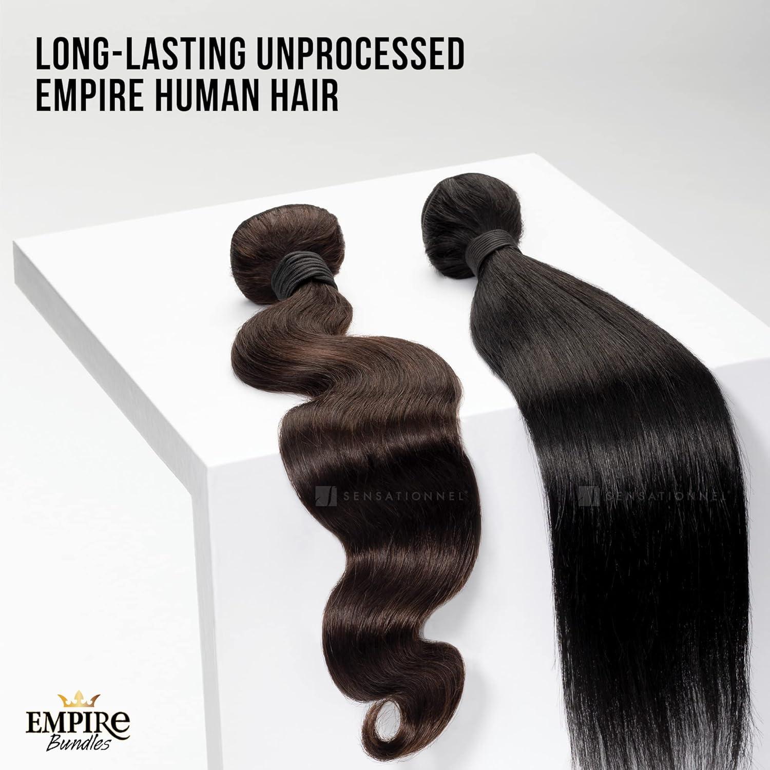 imageSensationnel Empire bundles straight 10a tangle shed free human hair for weaving and sew in styles 2 pack 10 inch NATURAL613 BLONDE