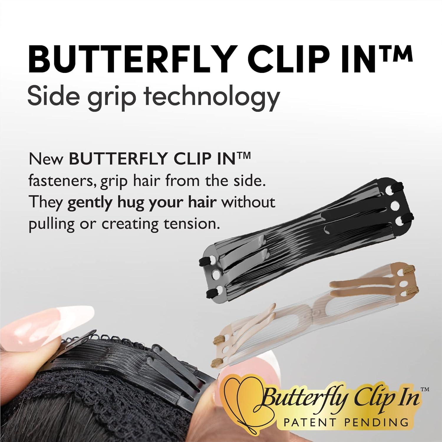 imageSensationnel Empire butterfly clip in straight 7 piece human hair lace weft clip ins 14 Inch T2274613