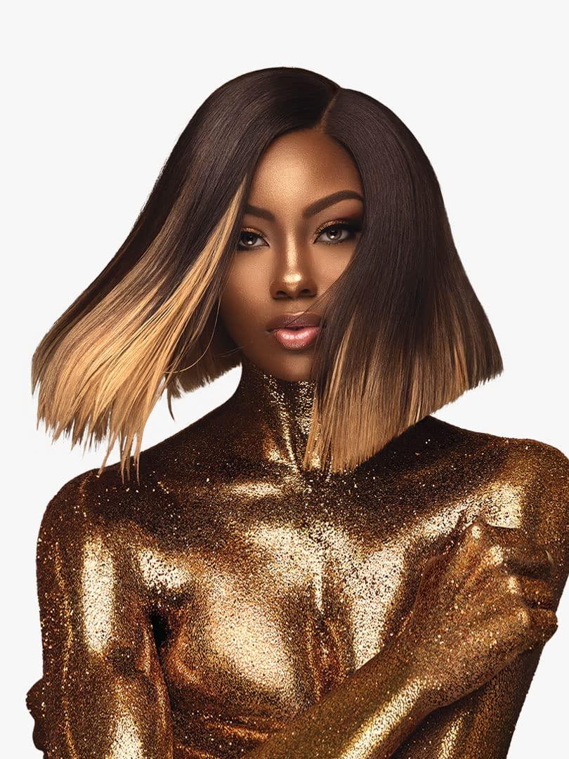 imageSensationnel Empire gold yaki weave human hair for weaving and sew in styles 8 inch 1 JETBLACK30 LIGHTAUBURN