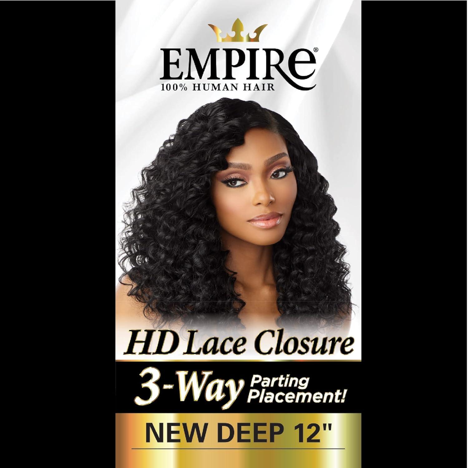 imageSensationnel Empire humanhair lace closure new deep 12 inch 3 way lacepart hand tied weaving closure 1 JETBLACK1 JETBLACK