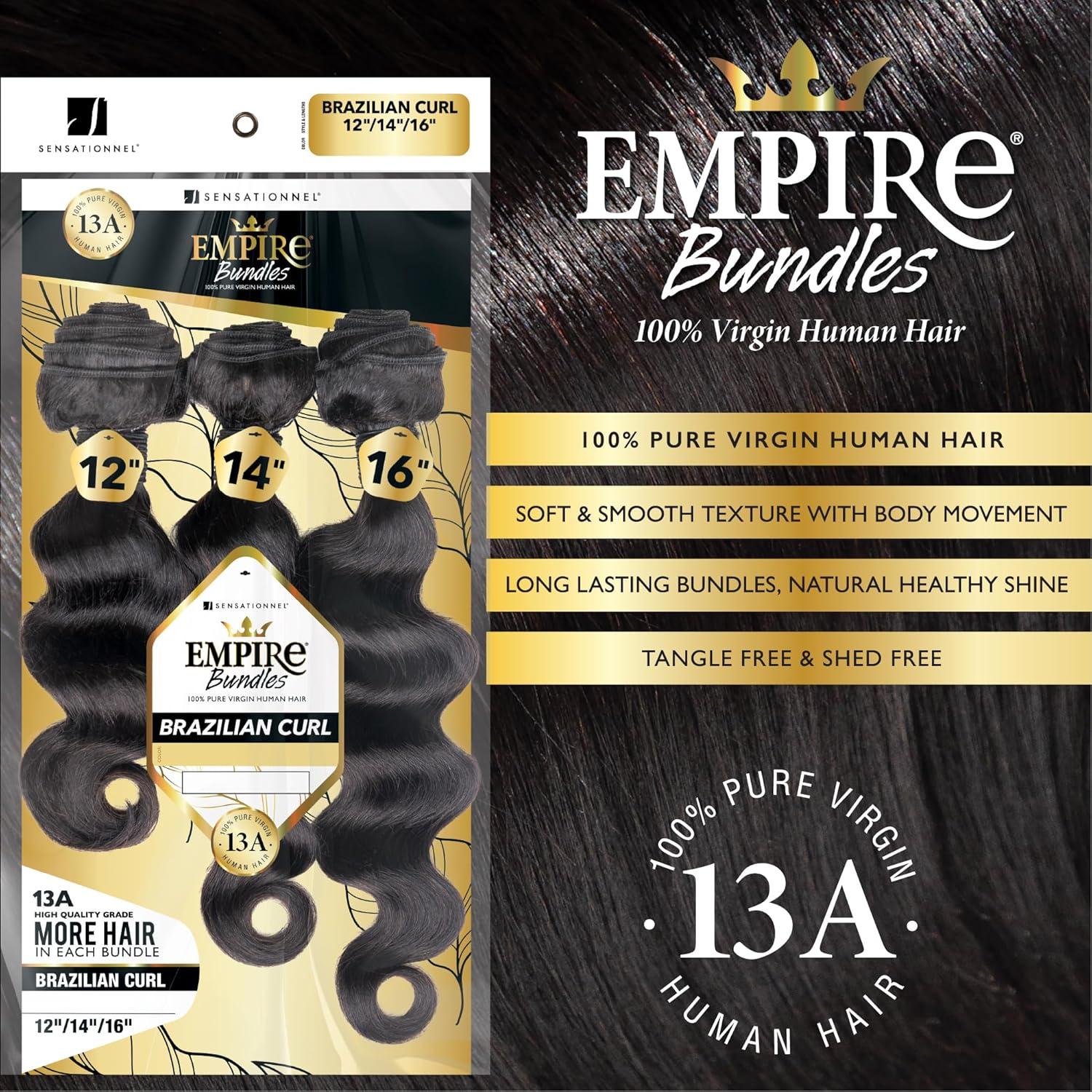 imageSensationnel Empire multi weave hair brazilian curl 13a human hair 3 bundle layered lengths 10 12 14 inch NATURALNATURALBLACK