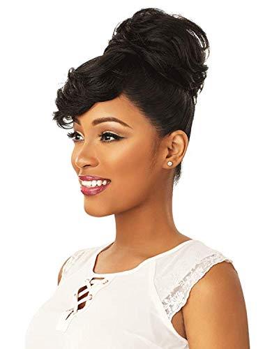 imageSensationnel Instant Bun With Bang Carla Synthetic Up Do Wig Piece 1 JETBLACK2 DARKBROWN