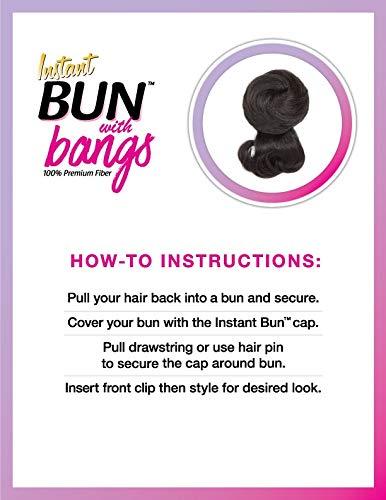 imageSensationnel Instant Bun With Bang Carla Synthetic Up Do Wig Piece 1 JETBLACK4 MEDBROWN