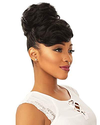imageSensationnel Instant Bun With Bang Carla Synthetic Up Do Wig Piece 1 JETBLACKF430