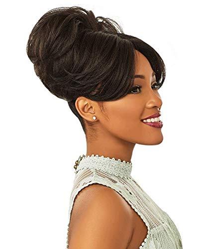 imageSensationnel Instant Bun With Bang Evonne Synthetic Up Do Wig Piece 1 JETBLACK1 JETBLACK