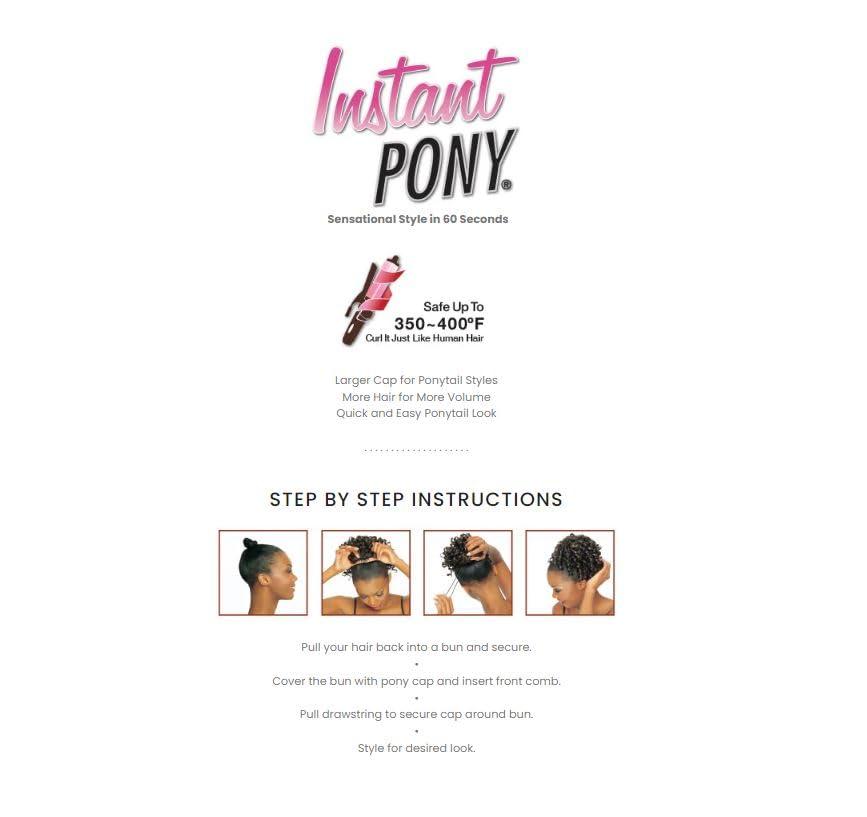imageSensationnel Instant Pony Half Wig Perm Yaki 24 inch Synthetic Ponyaail and Updo Styles with Adjustable Drawstring for Seamless 2 DARKBROWN2 DARKBROWN