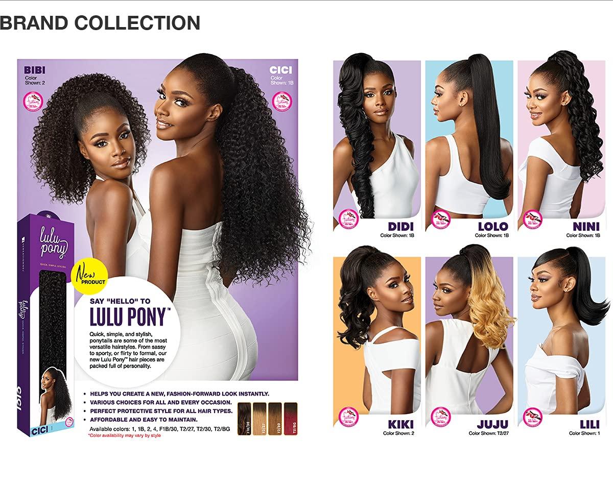imageSensationnel Lulu Pony Tail Drawstring Cici High Heat Synthetic Yaki Ponytail or Up Do Hair Wig Piece 1 JETBLACK1 JETBLACK