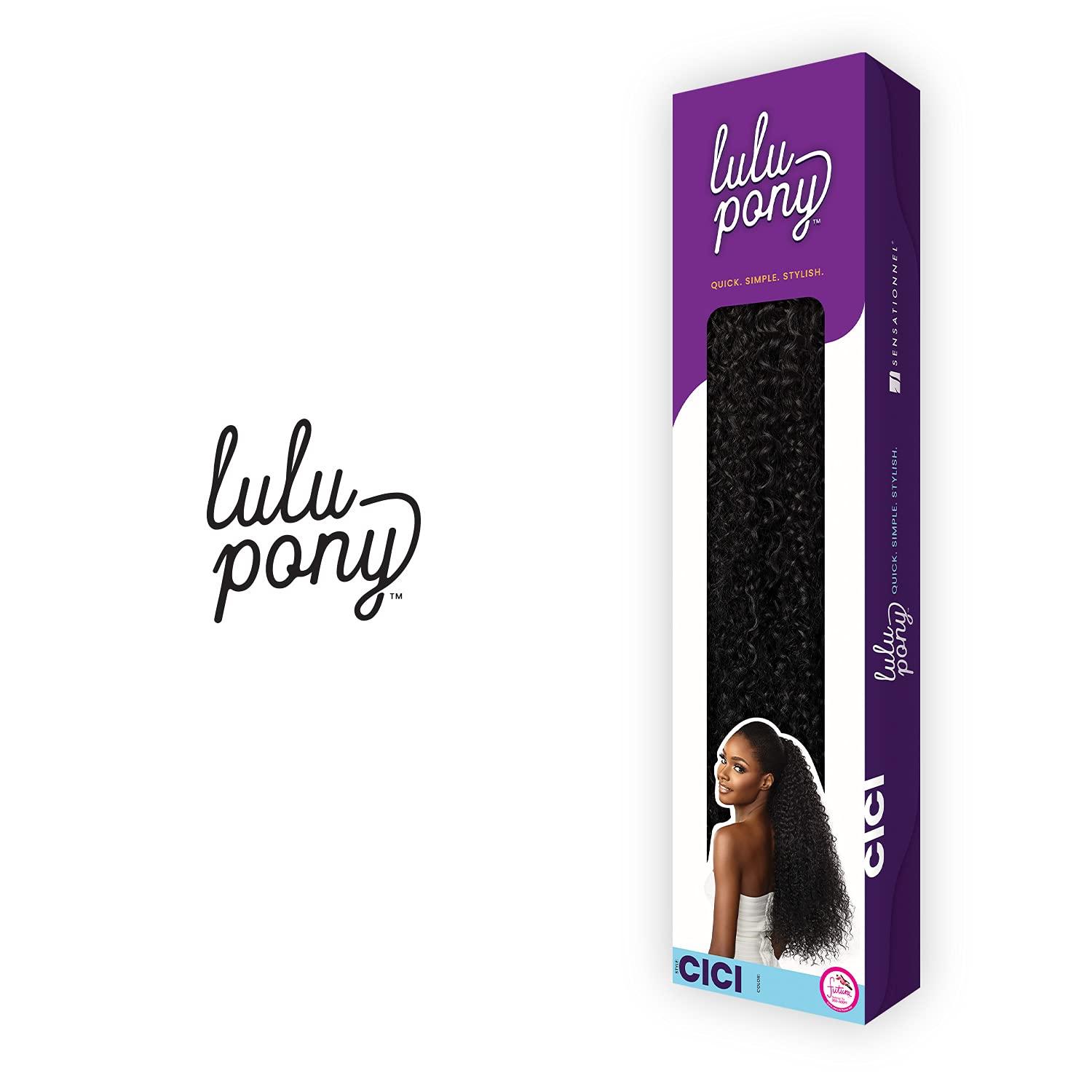 imageSensationnel Lulu Pony Tail Drawstring Cici High Heat Synthetic Yaki Ponytail or Up Do Hair Wig Piece 1 JETBLACKT230