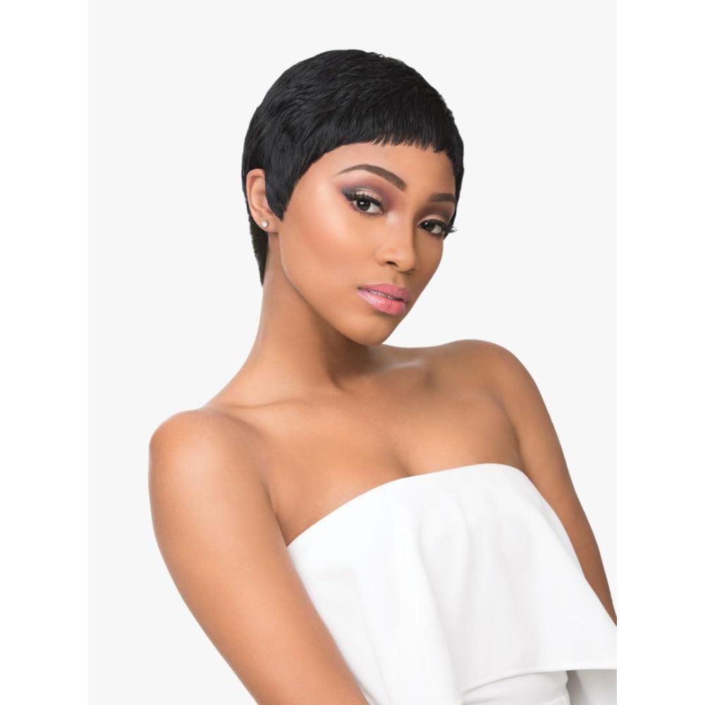 imageSensationnel Empire Human Hair Wig Ria Celebrity Inspired Collections PreStyled Salon Cut Hair 1 JETBLACK1 JETBLACK