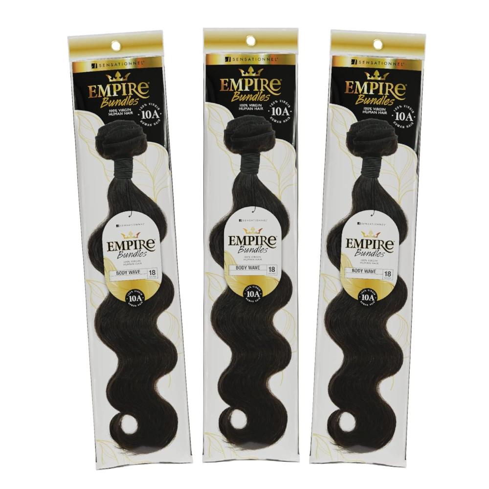 imageSensationnel Empire bundles body wave 10a tangle shed free human hair for weaving and sew in styles  3 pack 10 inch DARKRED613 BLONDE