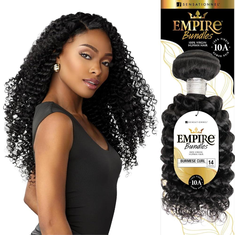 imageSensationnel Empire bundles burmese curl 10a tangle shed free human hair for weaving and sew in styles 1 pack 10 inch NATURALNATURALBLACK
