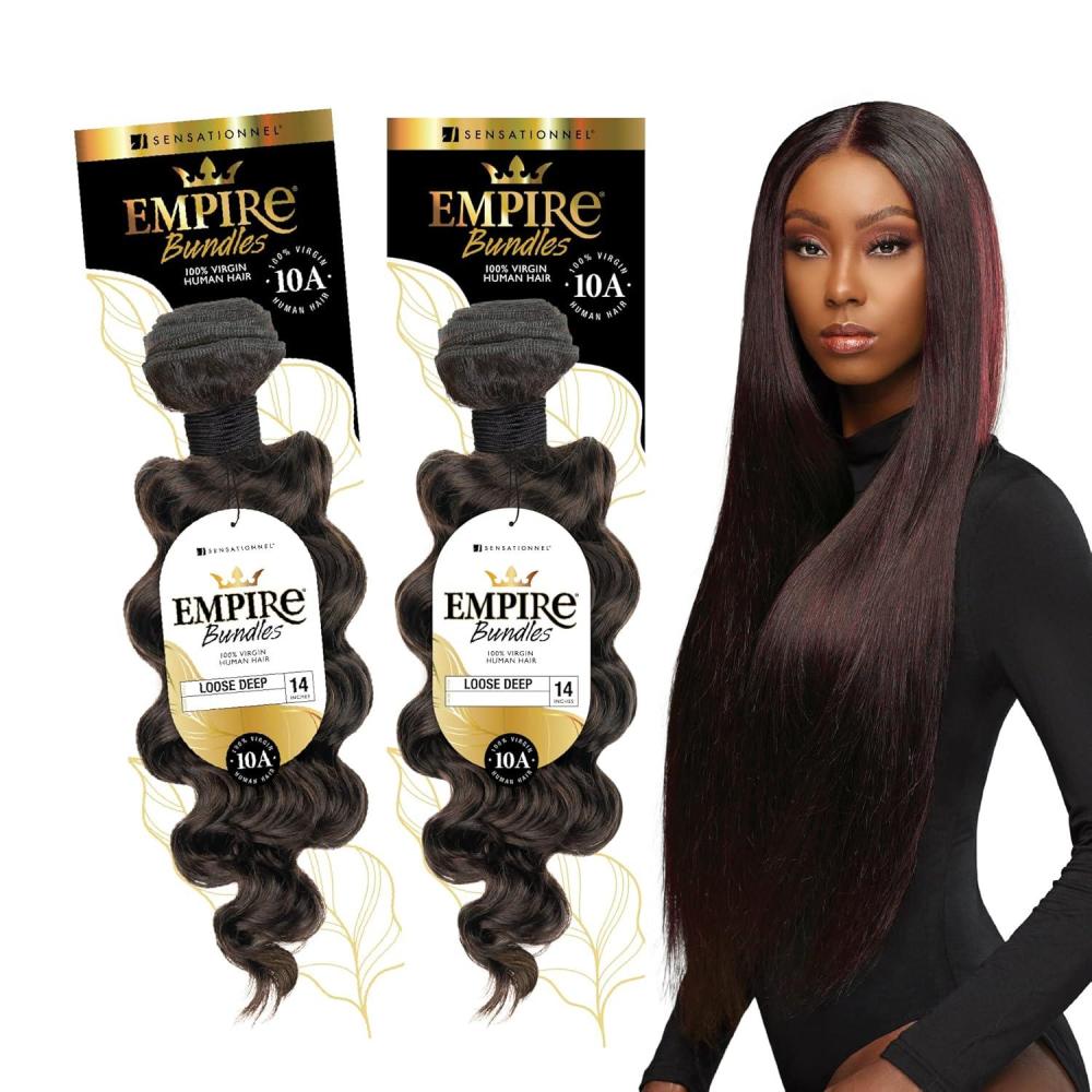 imageSensationnel Empire bundles loose deep 10a tangle shed free human hair for weaving and sew in styles 2 pack 10 inch NATURALNATURAL