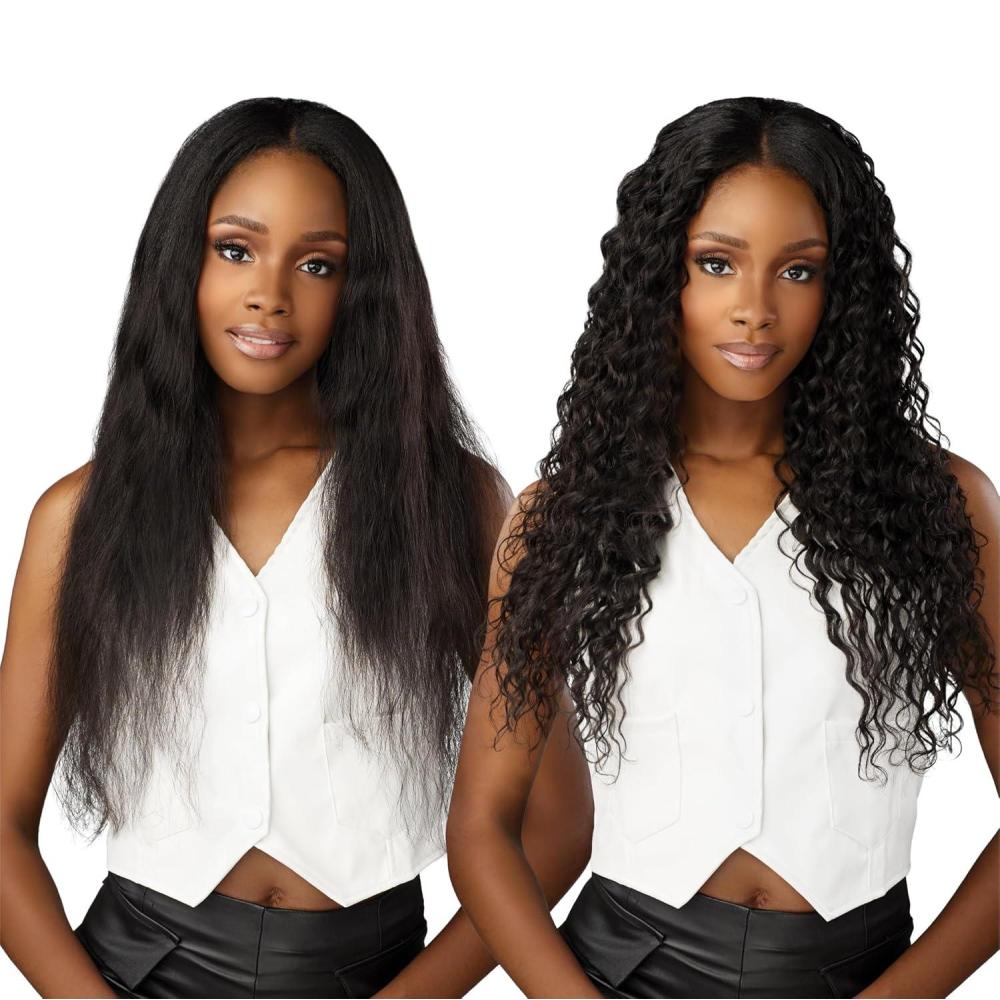 imageSensationnel Empire multi weave hair wet and wavy breeze wave human hair 3 bundle layered lengths 10 12 14 inch 1 JETBLACK1 JETBLACK