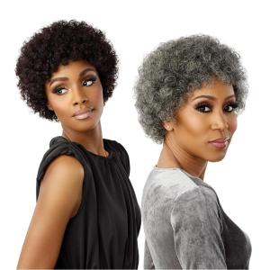 Sensationnel Empire Human Hair Wig – Salt And Pepper Bliss Contouring Mesh Cap Heat Safe (1 JETBLACK)(1 JETBLACK)