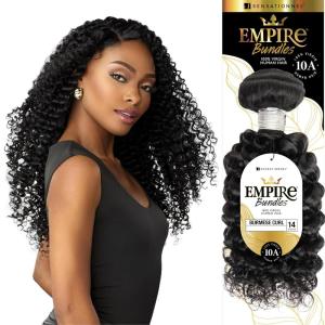 Sensationnel Empire bundles- burmese curl 10a tangle shed free human hair for weaving and sew in styles – 1 pack (10 inch, NATURAL)(NATURAL)