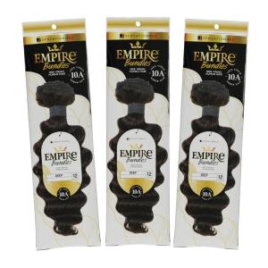 Sensationnel Empire bundles- deep 10a tangle shed free human hair for weaving and sew in styles – 3 pack (10 inch, NATURAL)(NATURAL)