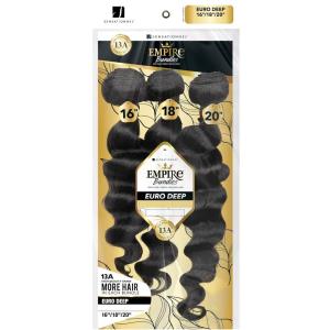 Sensationnel Empire bundles multi – euro deep 10a tangle shed free human hair for weaving and sew in styles (10 12 14 inch, NATURAL)(NATURAL/BLACK)