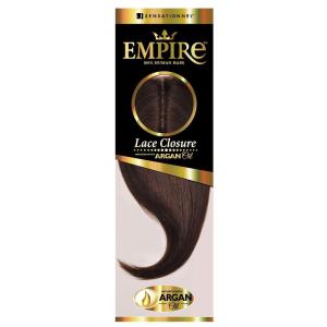 Sensationnel Empire humanhair lace closure – yaki 12 inch 3 way lacepart hand tied weaving closure (1B OFFBLACK)(T1B/613)
