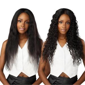 Sensationnel Empire multi weave hair – wet and wavy breeze wave human hair 3 bundle layered lengths (10 12 14 inch, 1 JETBLACK)(1 JETBLACK)