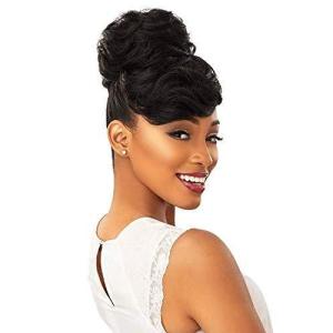 Sensationnel Instant Bun With Bang – Carla Synthetic Up Do Wig Piece (1 JETBLACK)(1B OFFBLACK)