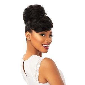 Sensationnel Instant Bun With Bang – Carla Synthetic Up Do Wig Piece (1 JETBLACK)(4 MEDBROWN)