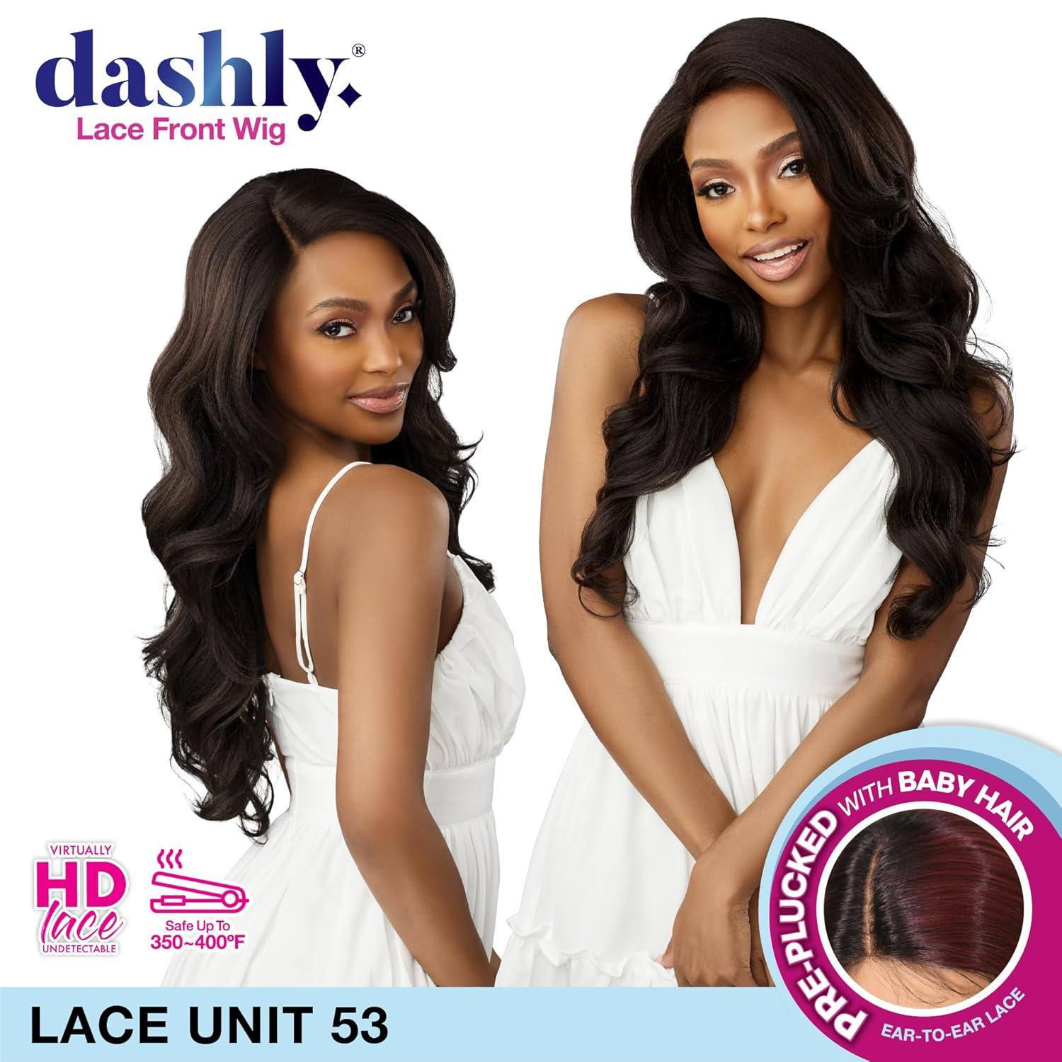 imageSensationnel Dashly Lace Front Wig Unit 53 Hand Tied Laceparting Ear to Ear Synthetic 1 JETBLACK1 JETBLACK